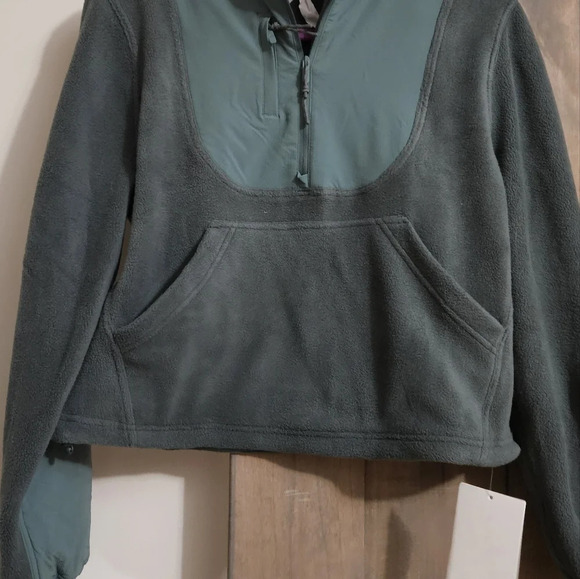 Lululemon fleece + riptide hiking pullover size 4 darkforest/medium forest NWT - Picture 6 of 9